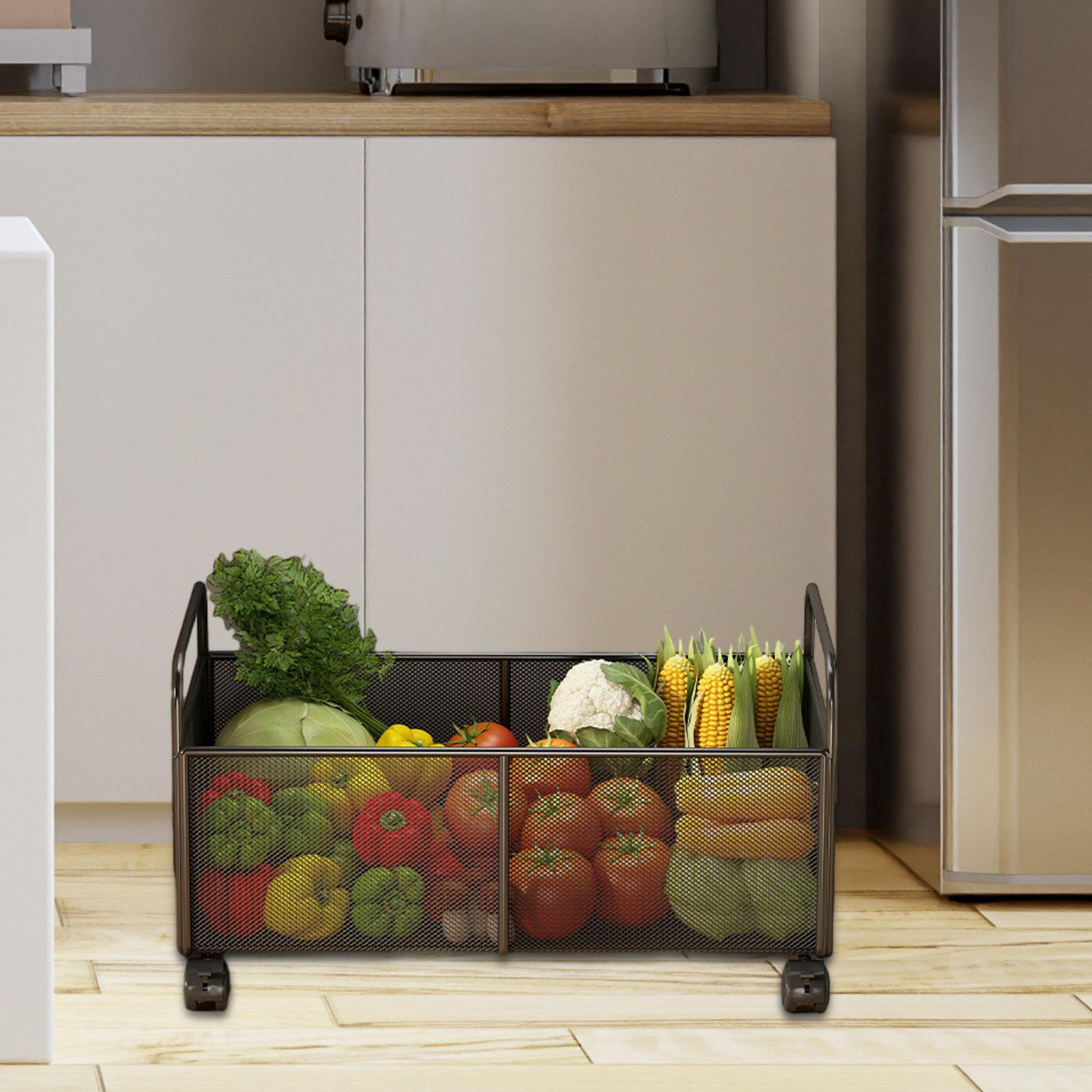Food Storage On Wheels - Cesto Organizador de Malha de Ferro