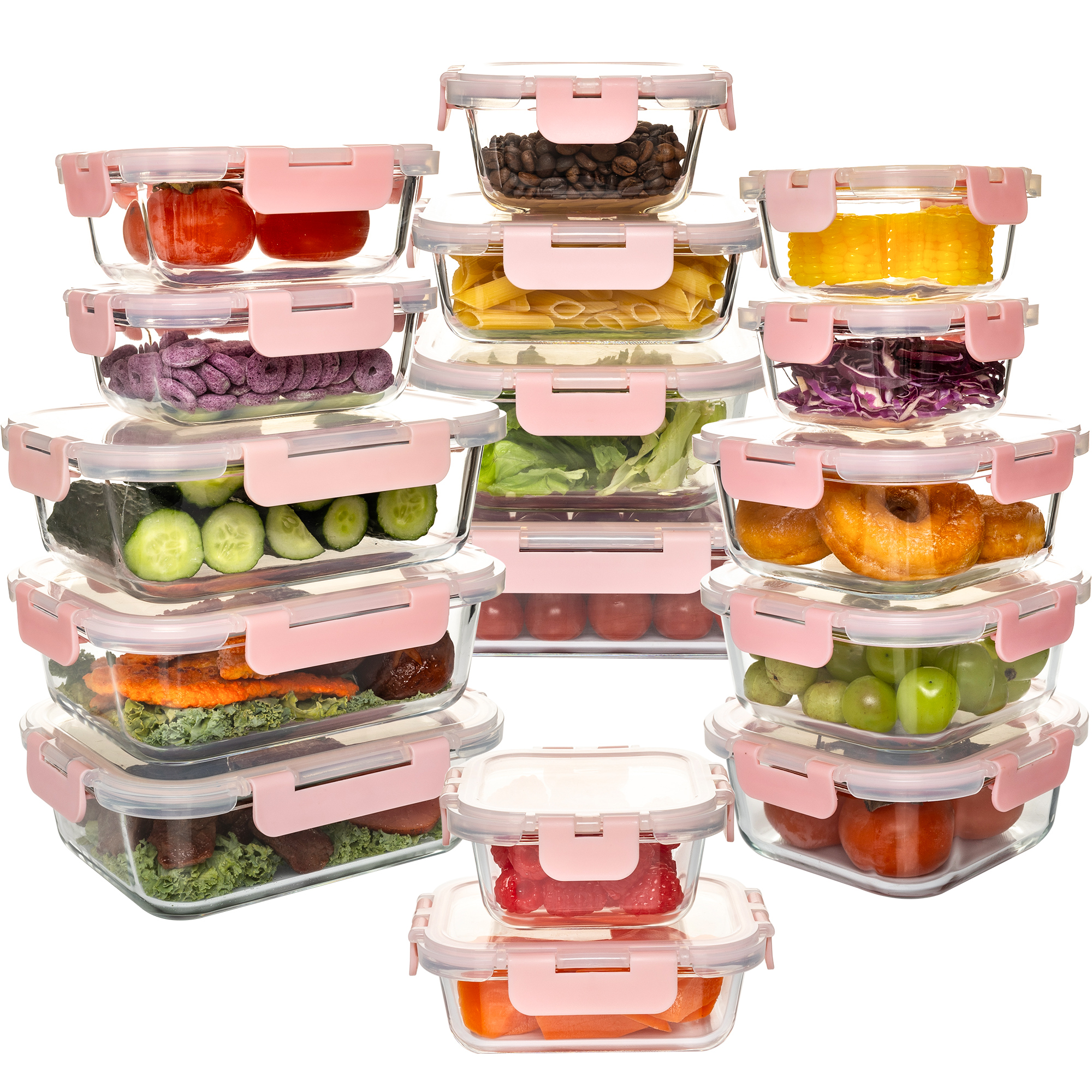 Food Storage Glass Containers - Conjunto de recipientes de vidro para