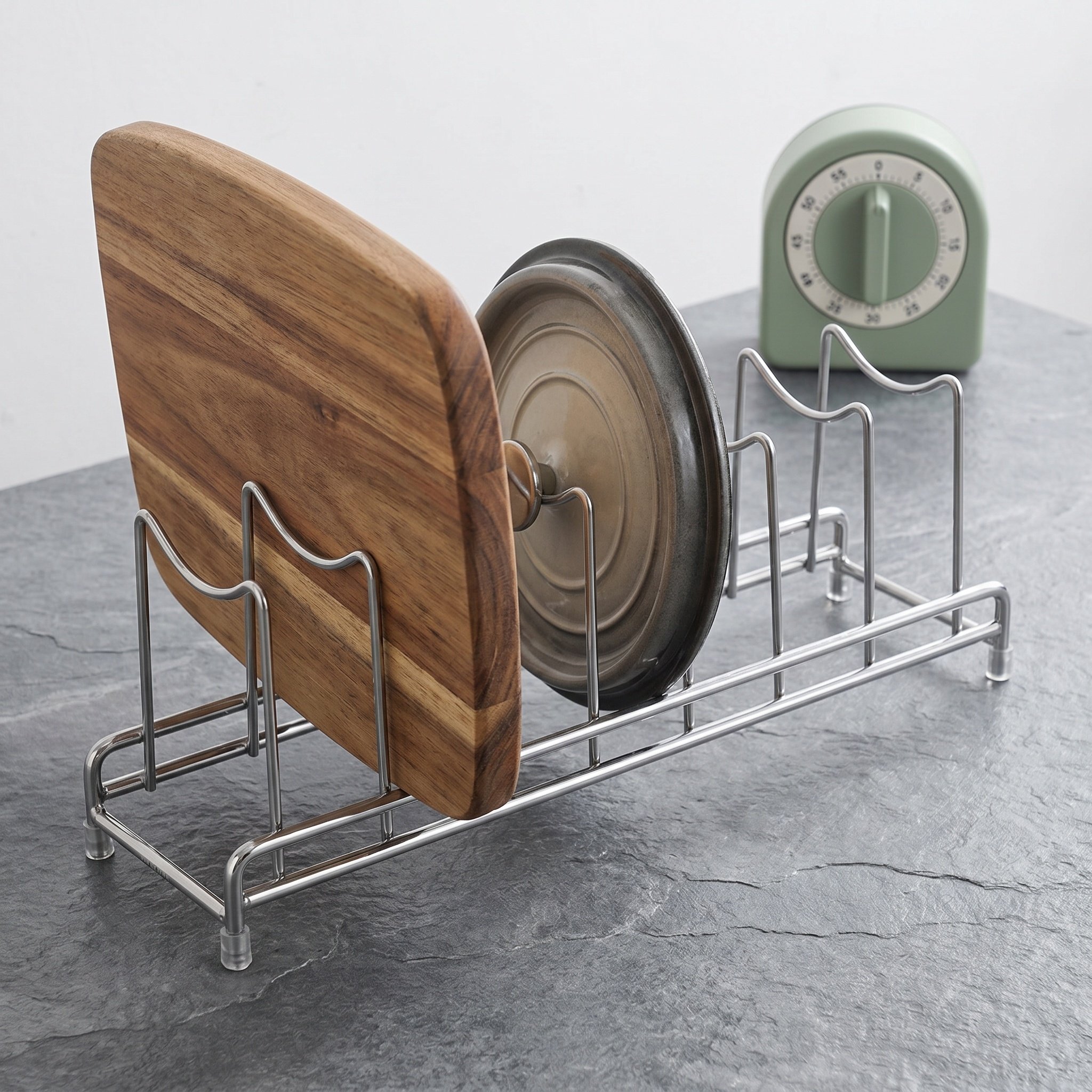 Food Storage In Stainless Steel - Organizador de Tampas de Panela em