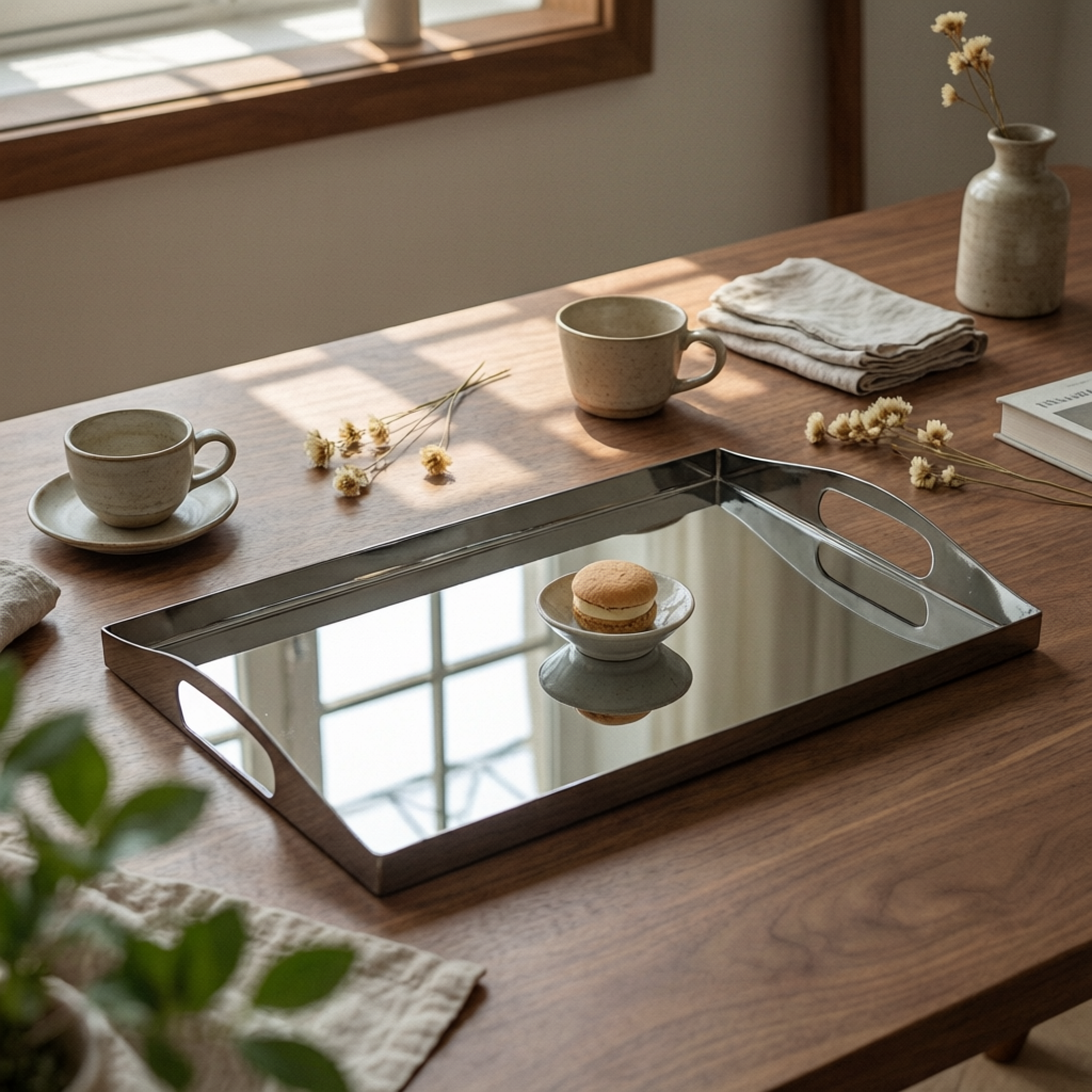 Food Storage In Stainless Steel - Bandeja de Aço Inoxidável Prateada com