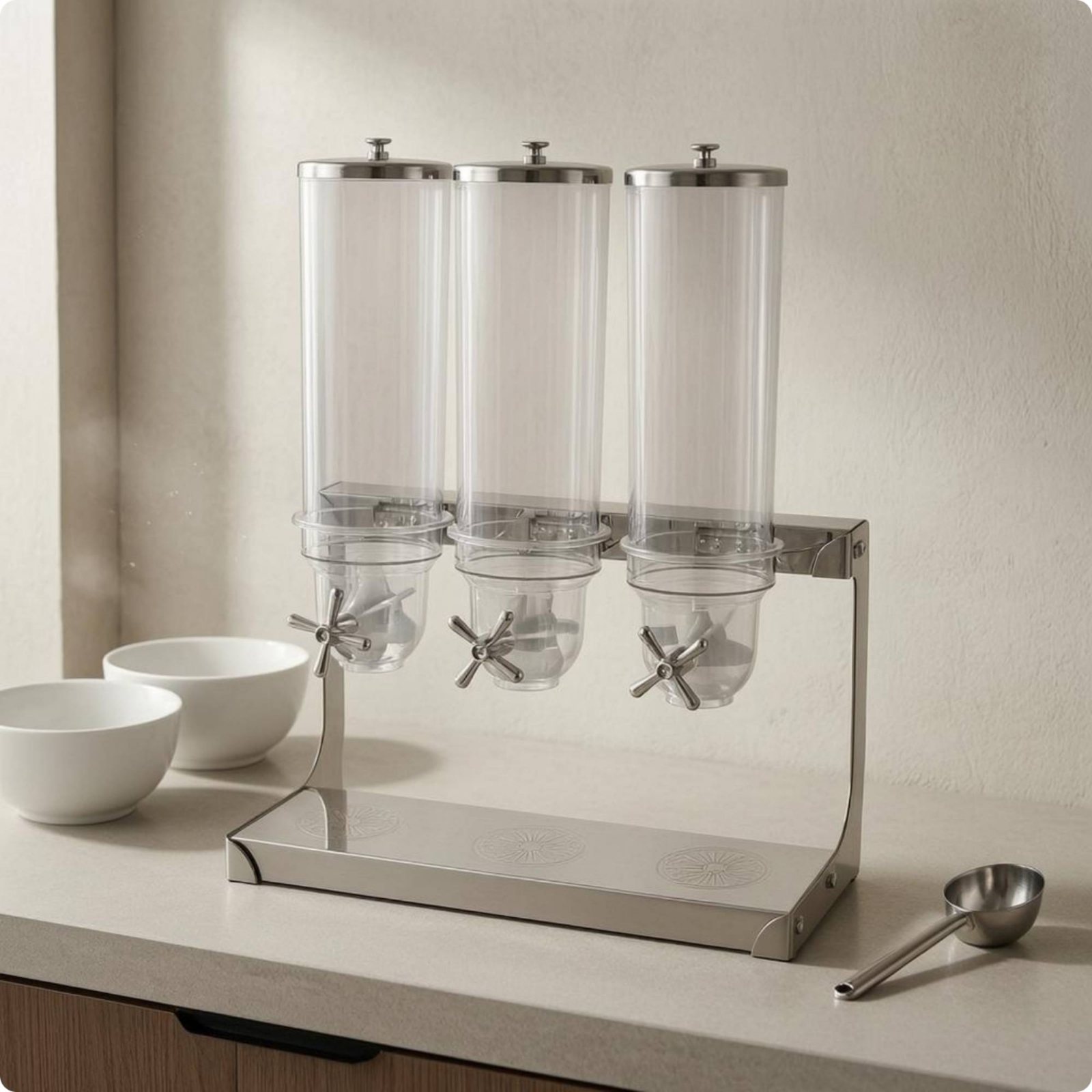 Food Storage In Stainless Steel - Dispensador de Grãos para Bancada com