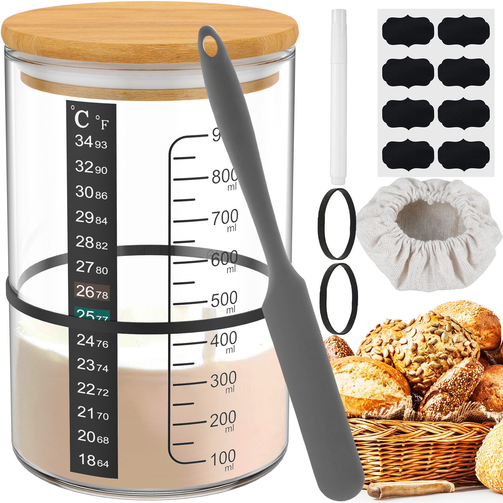 Food Storage Glass Containers - Kit de frasco de partida de