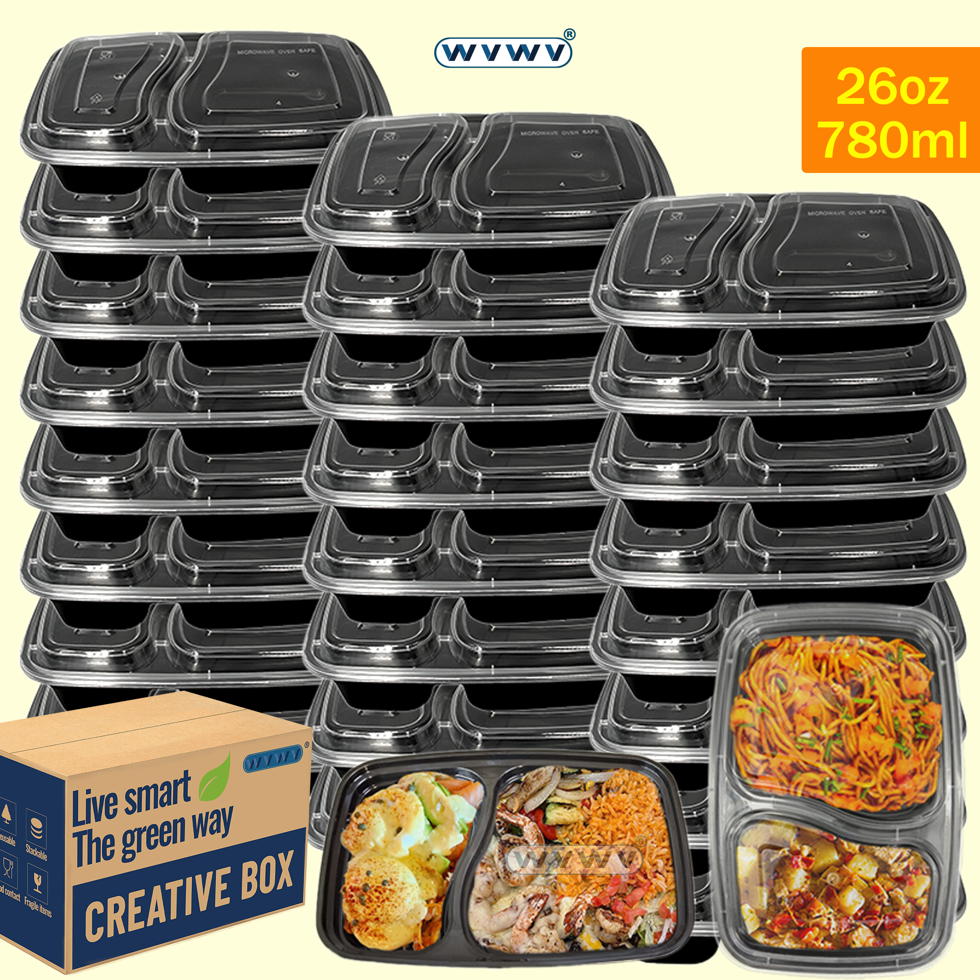 Food Storage Safety - Pacote com 10/40 Caixas de Almoço