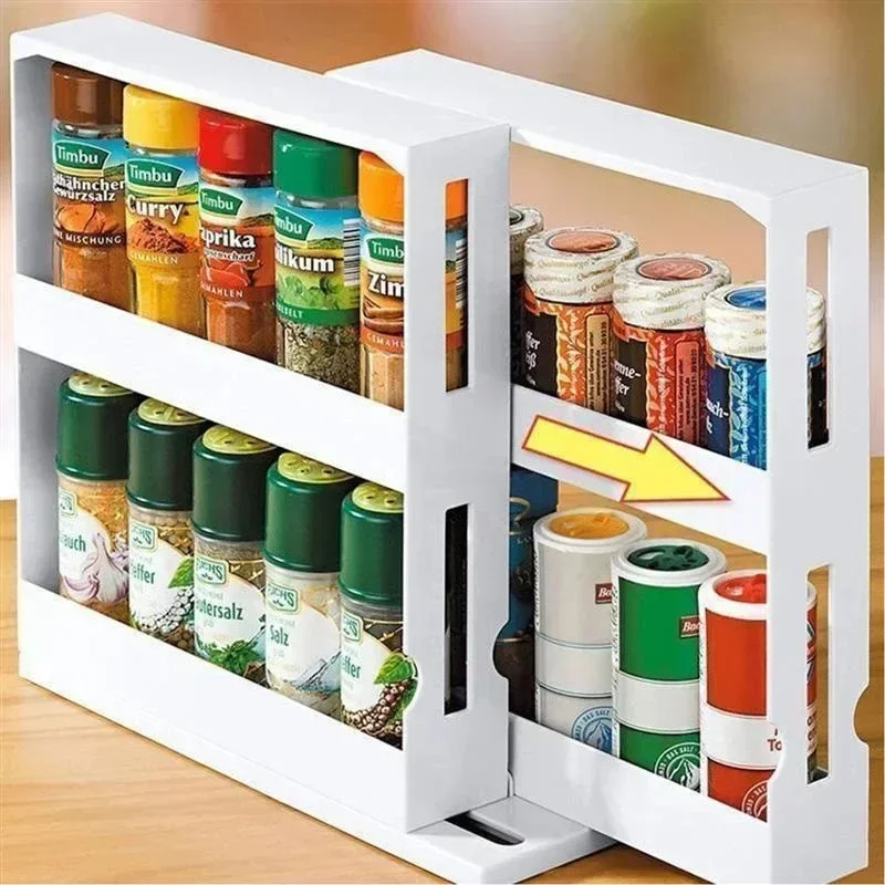 Food Storage Shelving - Prateleira giratória multifuncional de 2 níveis