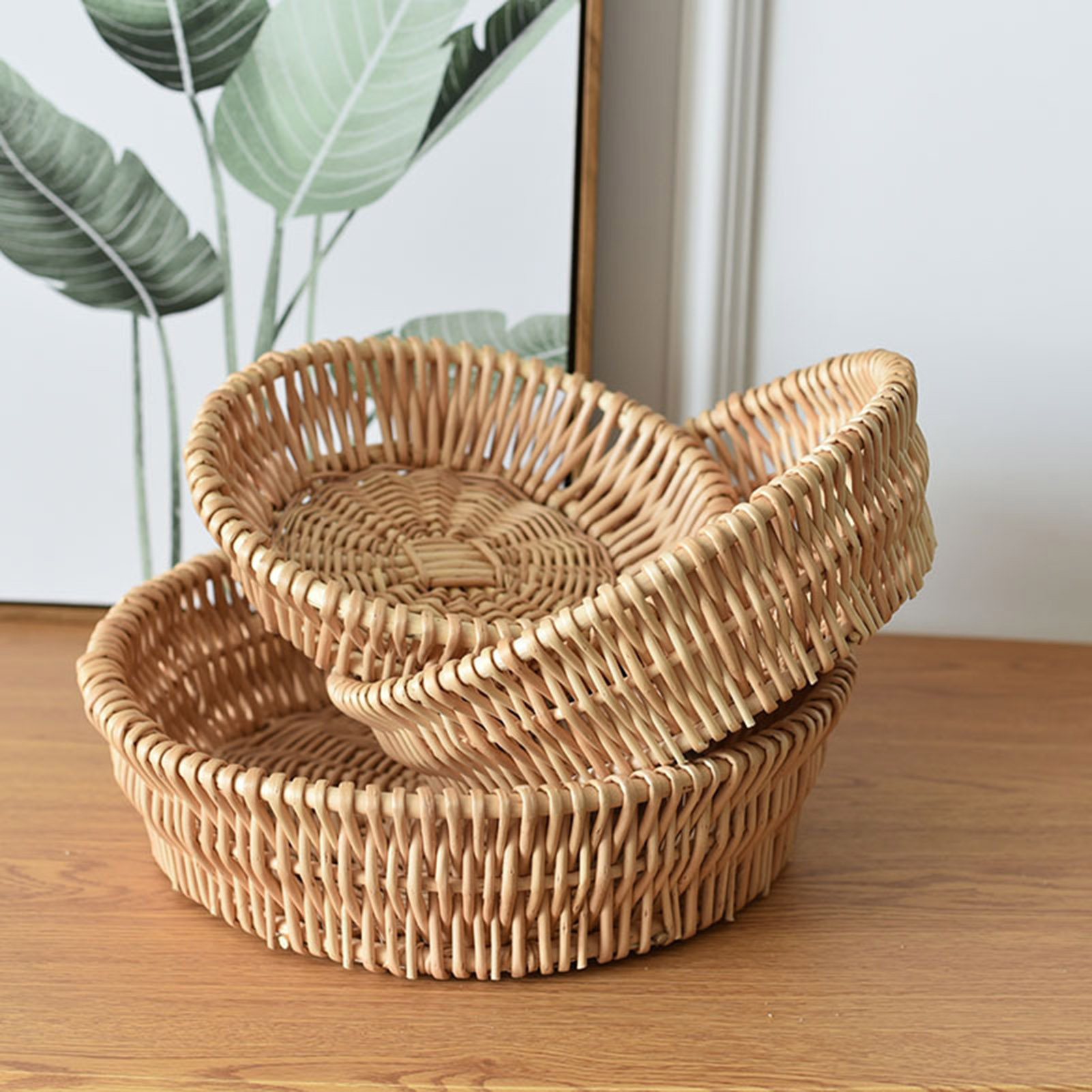 Food Storage Room - Imitação de rattan doces lanches cesta