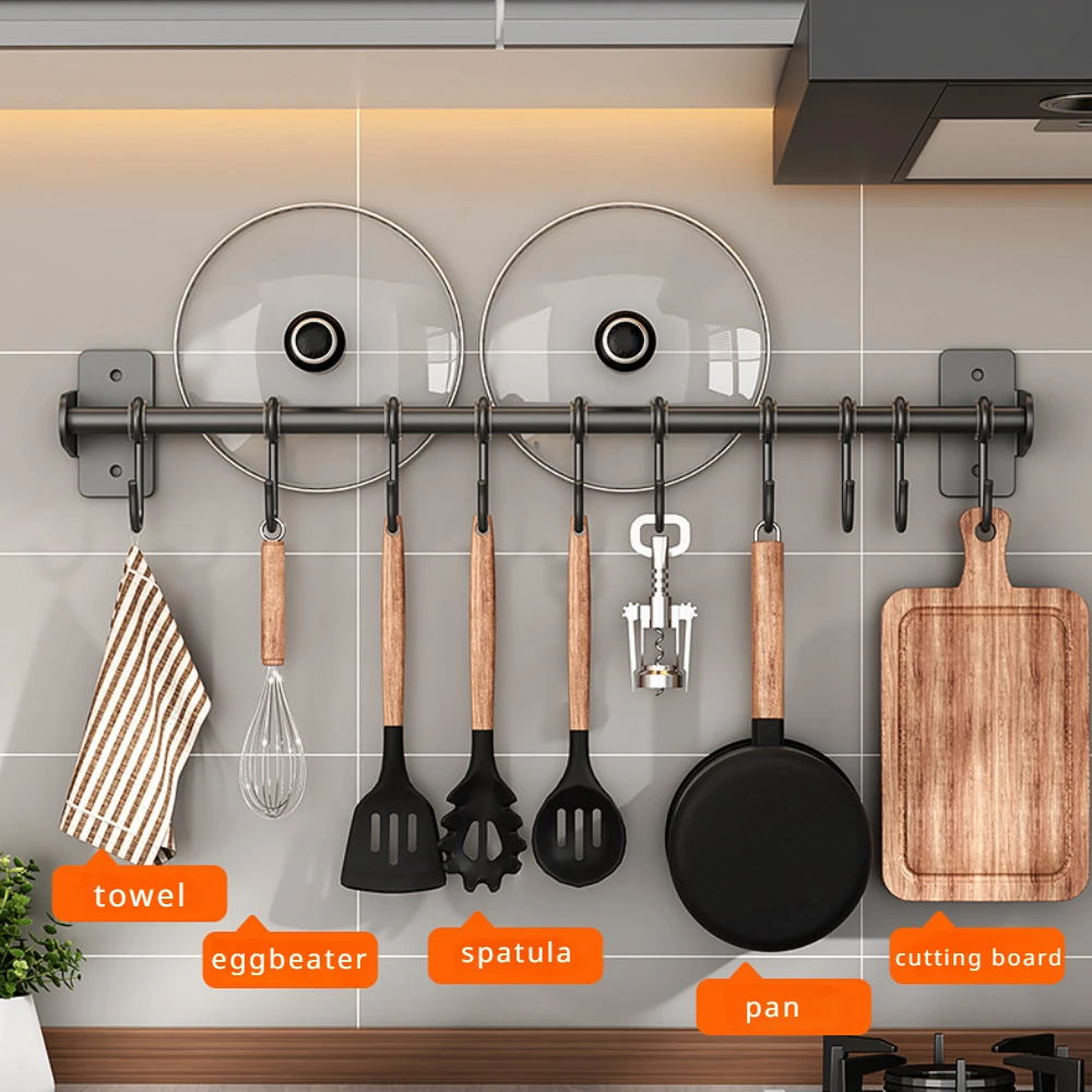 Food Storage Shelving - Rack de gancho de cozinha sem