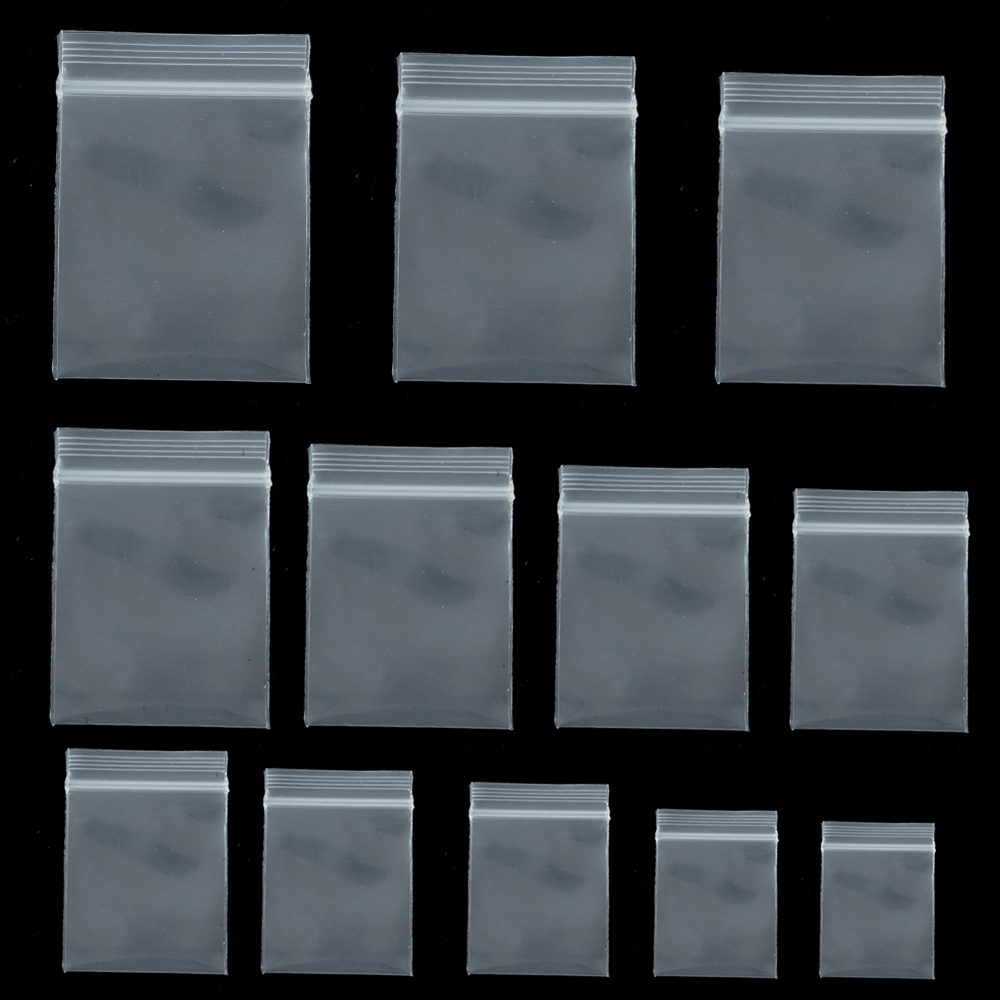 Food Storage Zip Lock Bags - 100 peças transparente mini pequeno saco