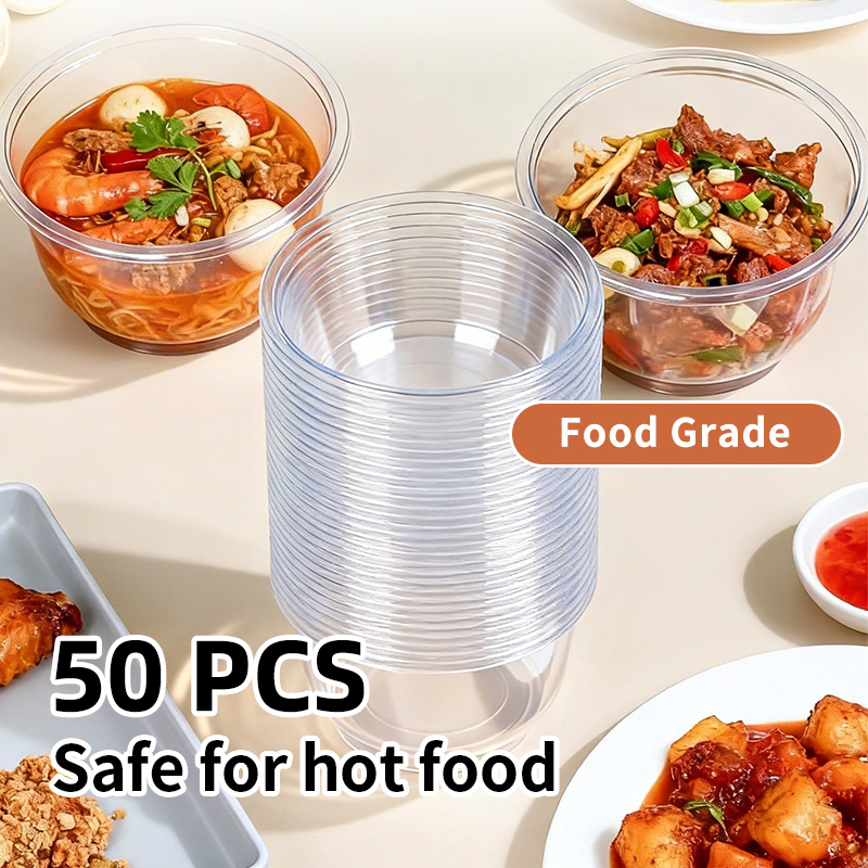 Food Storage Safety - Tigelas Plásticas Descartáveis Transparentes Resistentes para