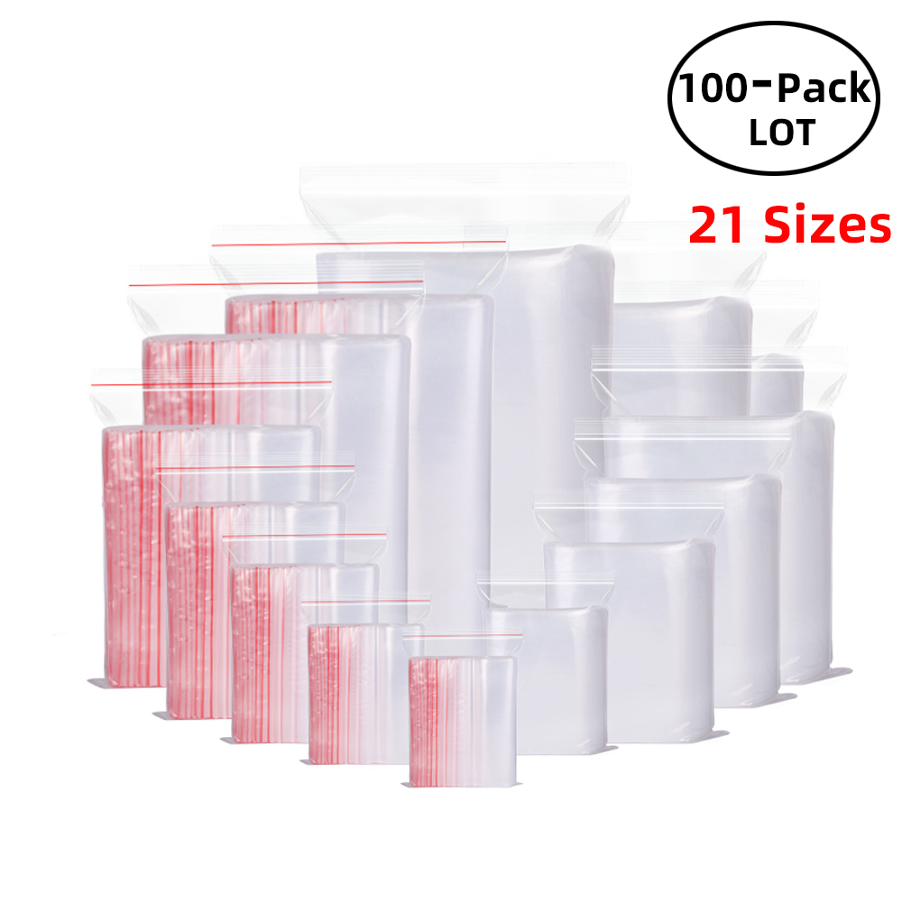 Food Storage Zipper - 100 unidades/pacote sacos de bloqueio zip