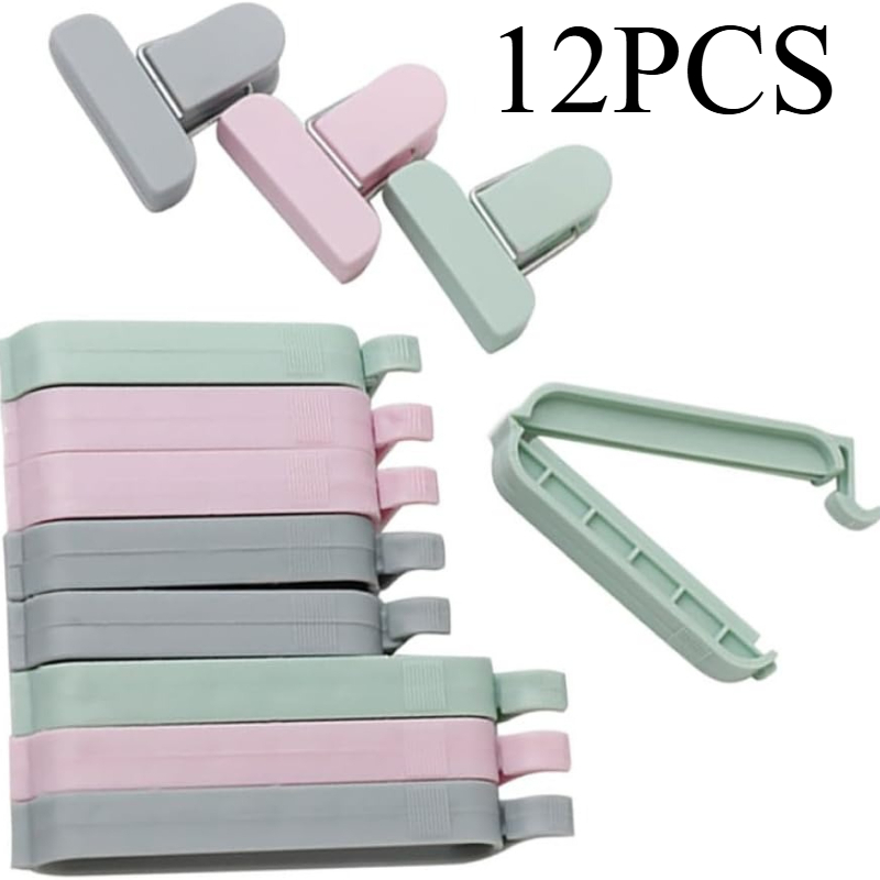 Food Storage Zip Lock Bags - 12 Peças de Clipes Plásticos Coloridos