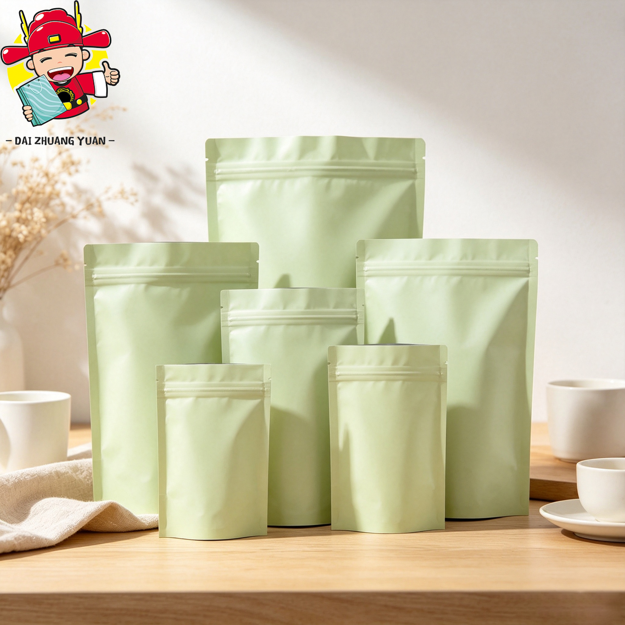 Food Storage Zipper - 50/100PCS Sacos com Zíper Amarelo Fosco