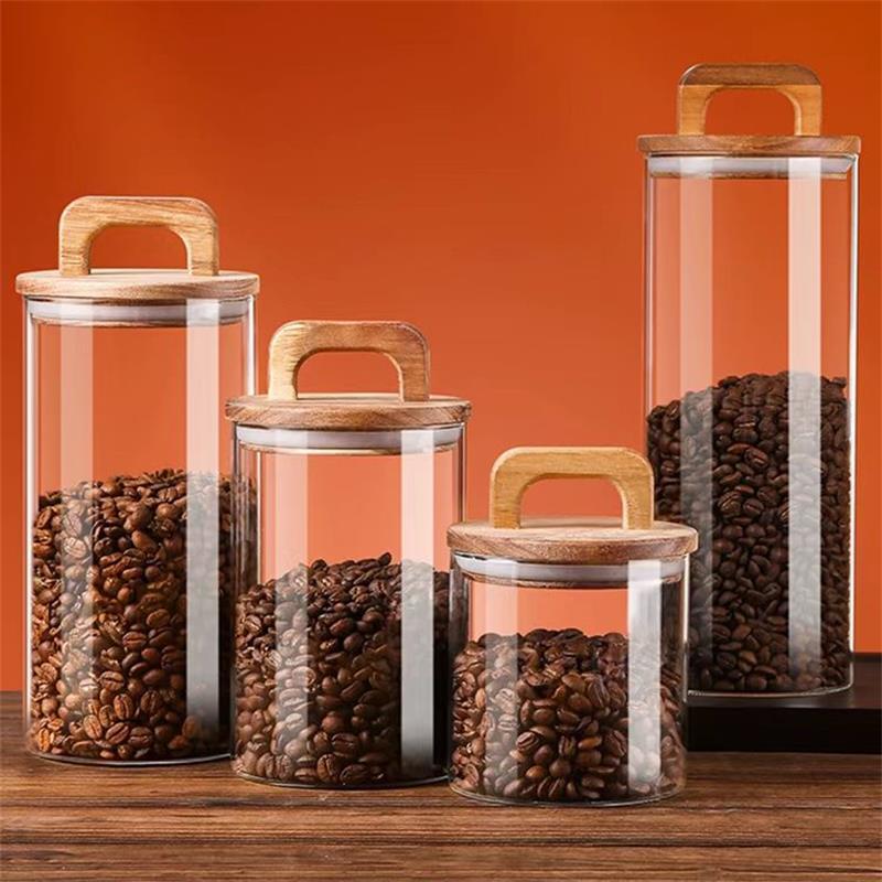 Food Storage Glass Containers - Frasco de vidro transparente com tampa