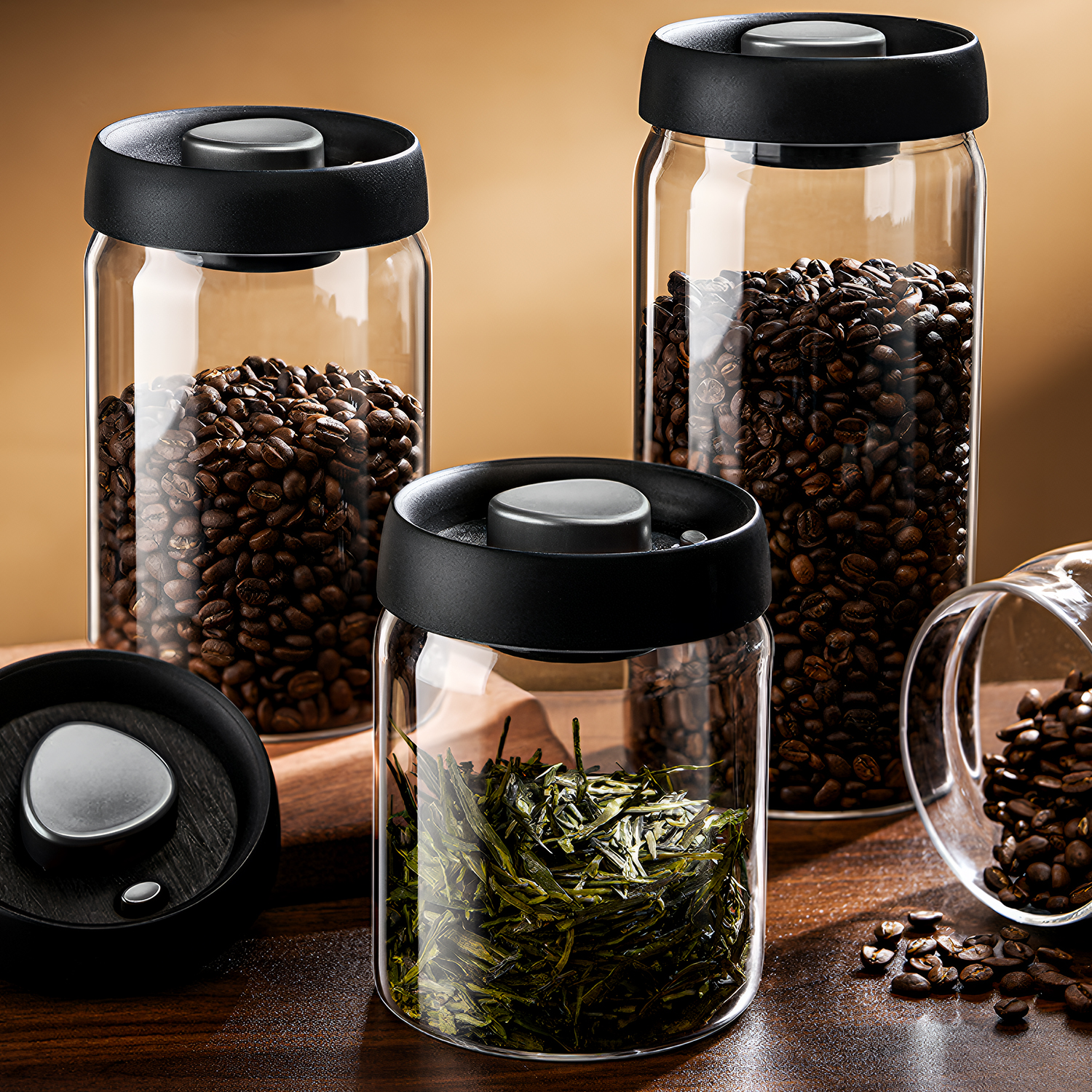 Food Storage Glass Containers - OANKR Recipiente a Vácuo para Café