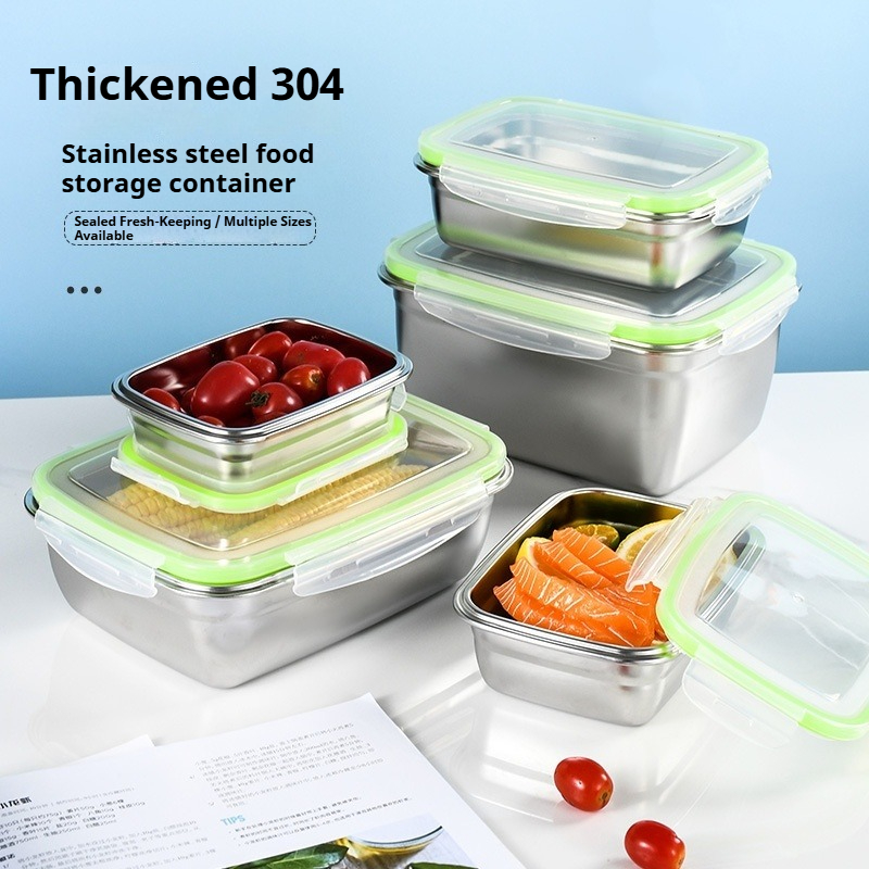 Food Storage In Stainless Steel - Conjunto de lancheira de aço inoxidável