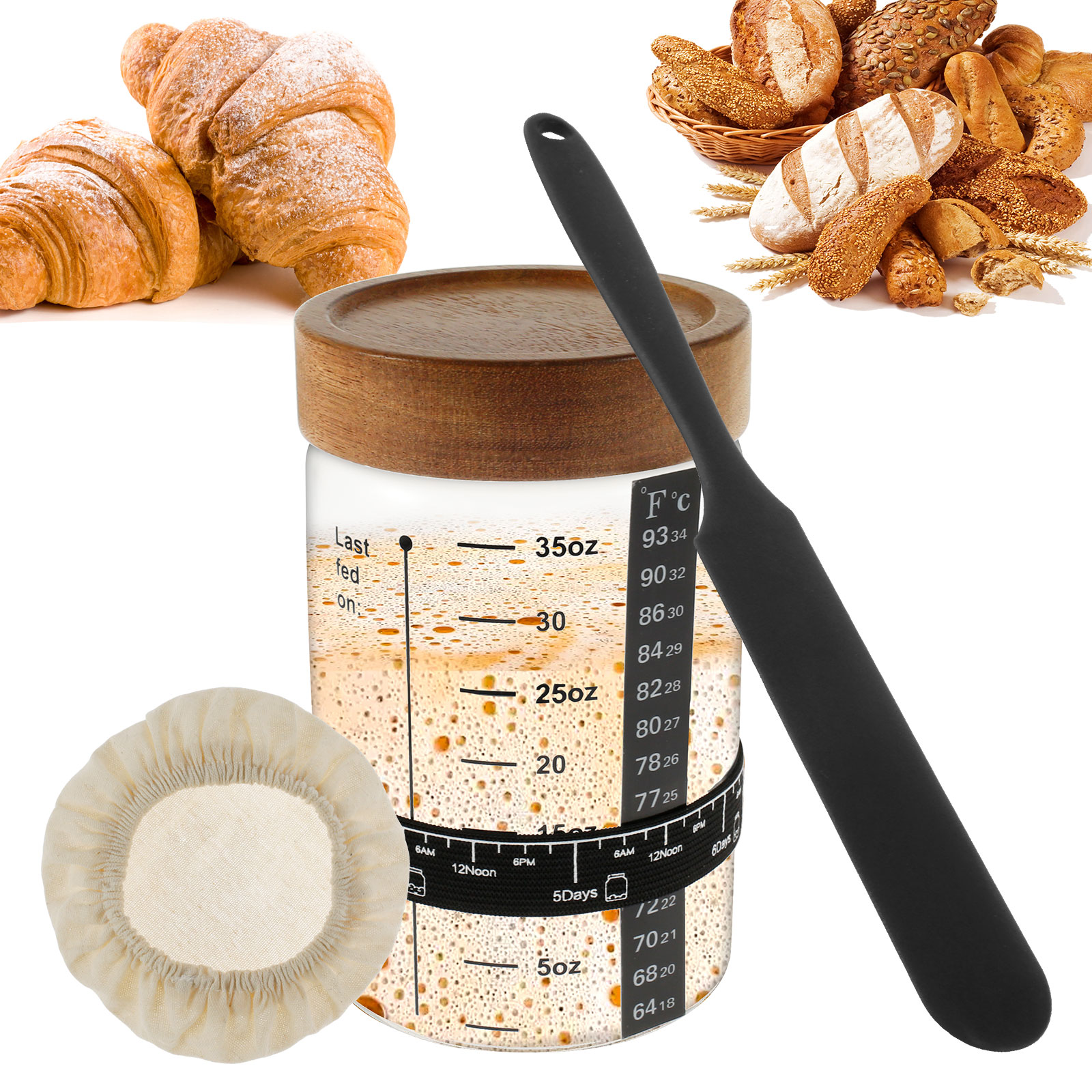 Food Storage Glass Containers - Kit de frasco inicial de massa