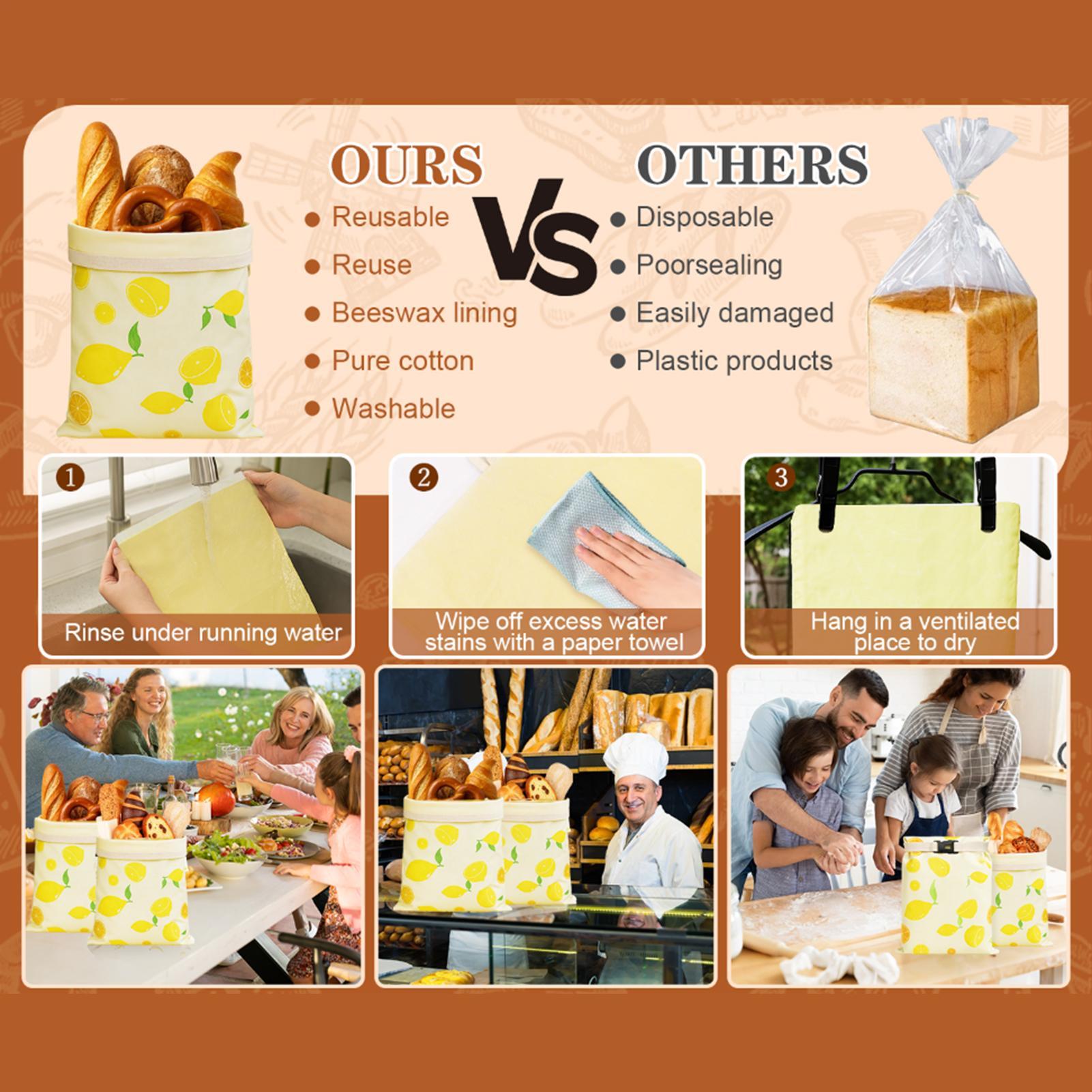 Food Storage Bags Reusable - Sacos de pão reutilizáveis sacos de