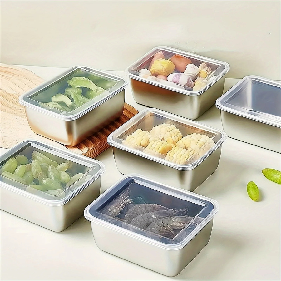 Food Storage In Stainless Steel - 1/3/5 pces caixa de armazenamento de