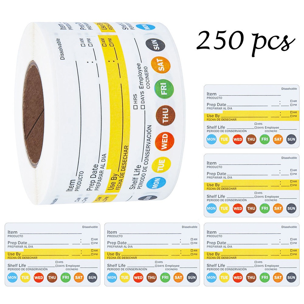 Food Storage Food Safety - Etiquetas de Validade de Alimentos 250/300PCS,