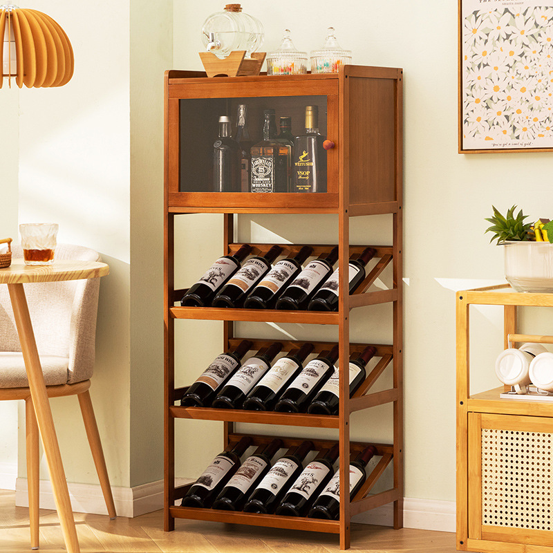 Rack de vinho de bambu sólido, - Food Storage Shelving avaliação e preço