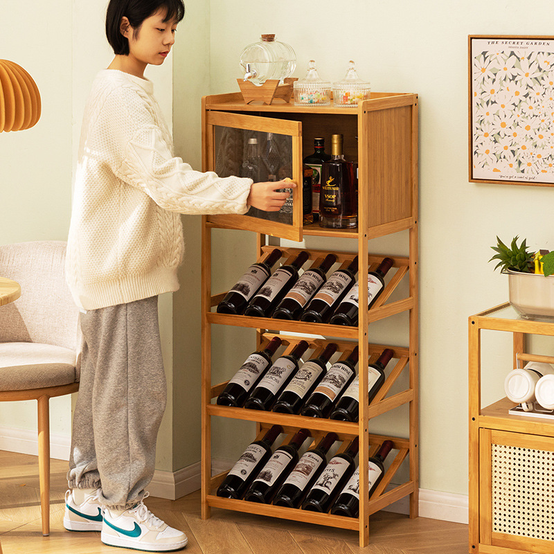Rack de vinho de bambu sólido, - Food Storage Shelving avaliação e preço