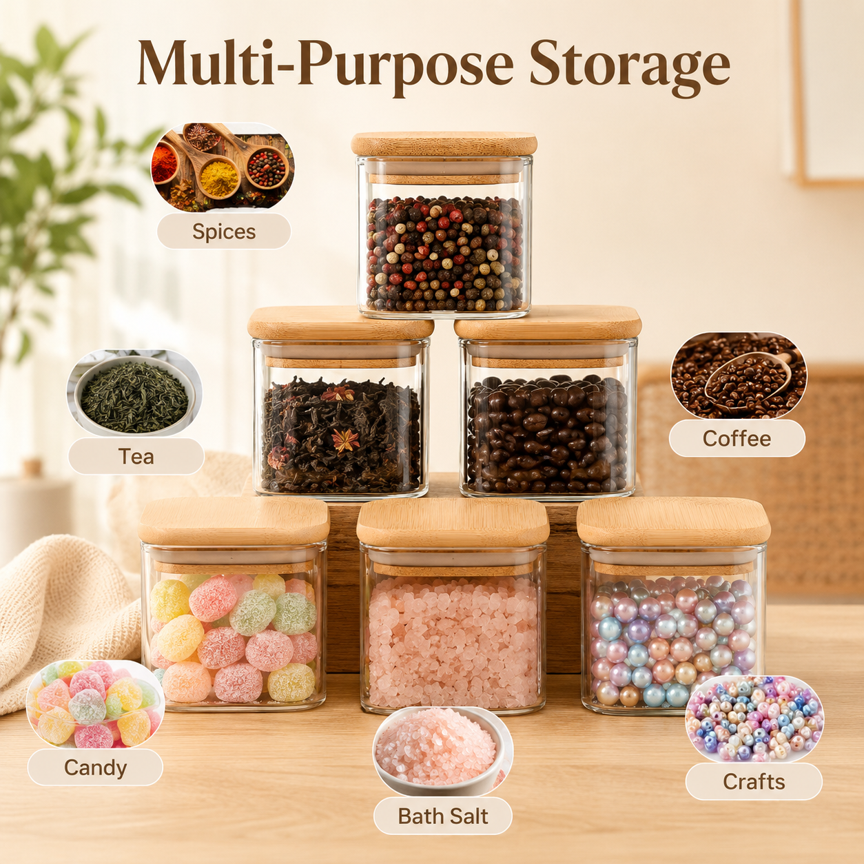 Pote de vidro com tampa de bam - Food Storage Glass Containers avaliação e preço