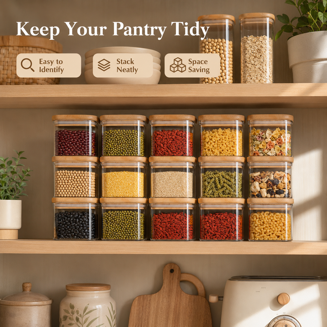 Pote de vidro com tampa de bam - Food Storage Glass Containers avaliação e preço