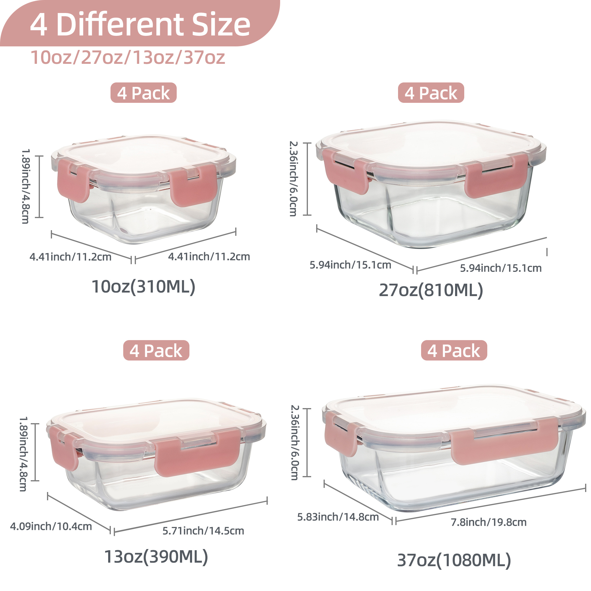 Conjunto de recipientes de vid - Food Storage Glass Containers avaliação e preço