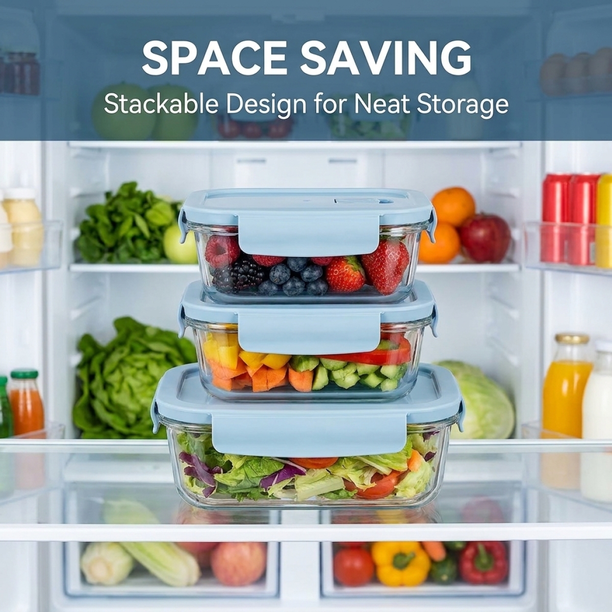 Conjunto de 2 Recipientes de V - Food Storage Glass Containers avaliação e preço