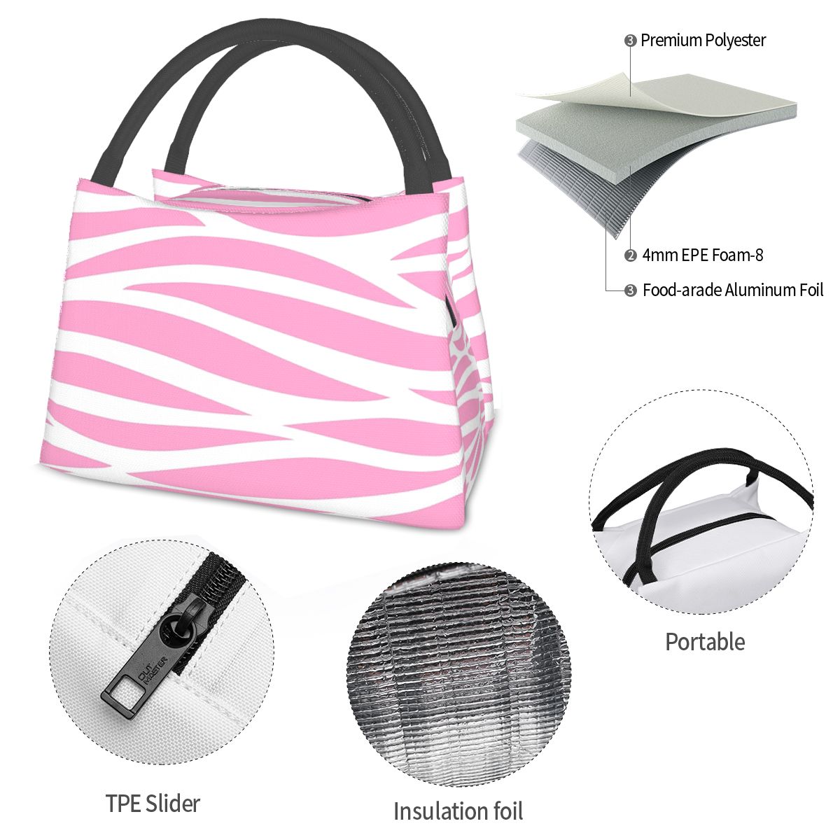 Bolsa térmica com estampa de z - Zebra Food Storage avaliação e preço