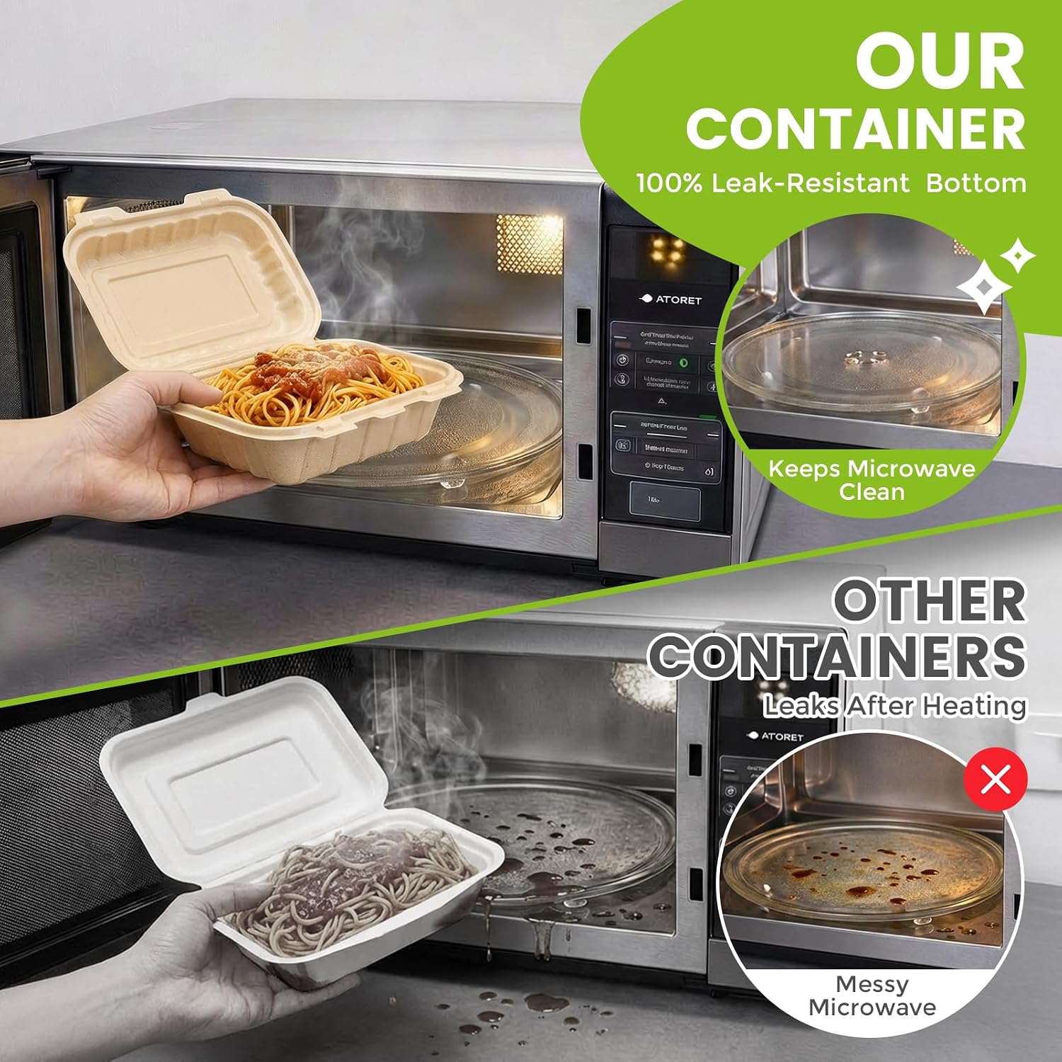 Pacote com 50 Recipientes Clam - Food Storage Safety avaliação e preço