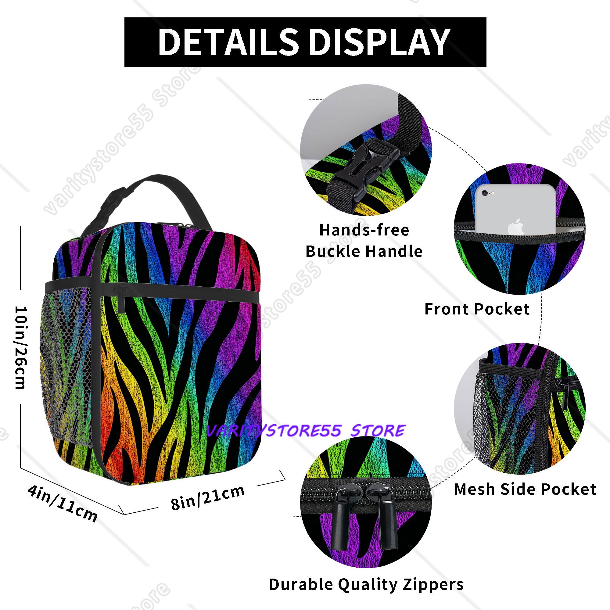 Bolsa de almoço com padrão de  - Zebra Food Storage avaliação e preço