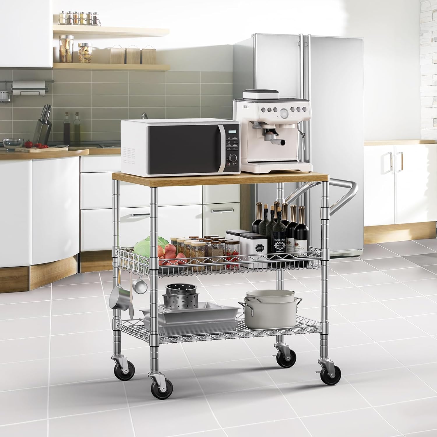 Carrinho de Cozinha de Três Ní - Food Storage On Wheels avaliação e preço