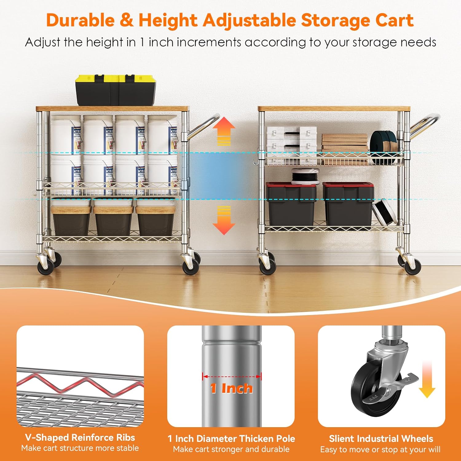 Carrinho de Cozinha de Três Ní - Food Storage On Wheels avaliação e preço