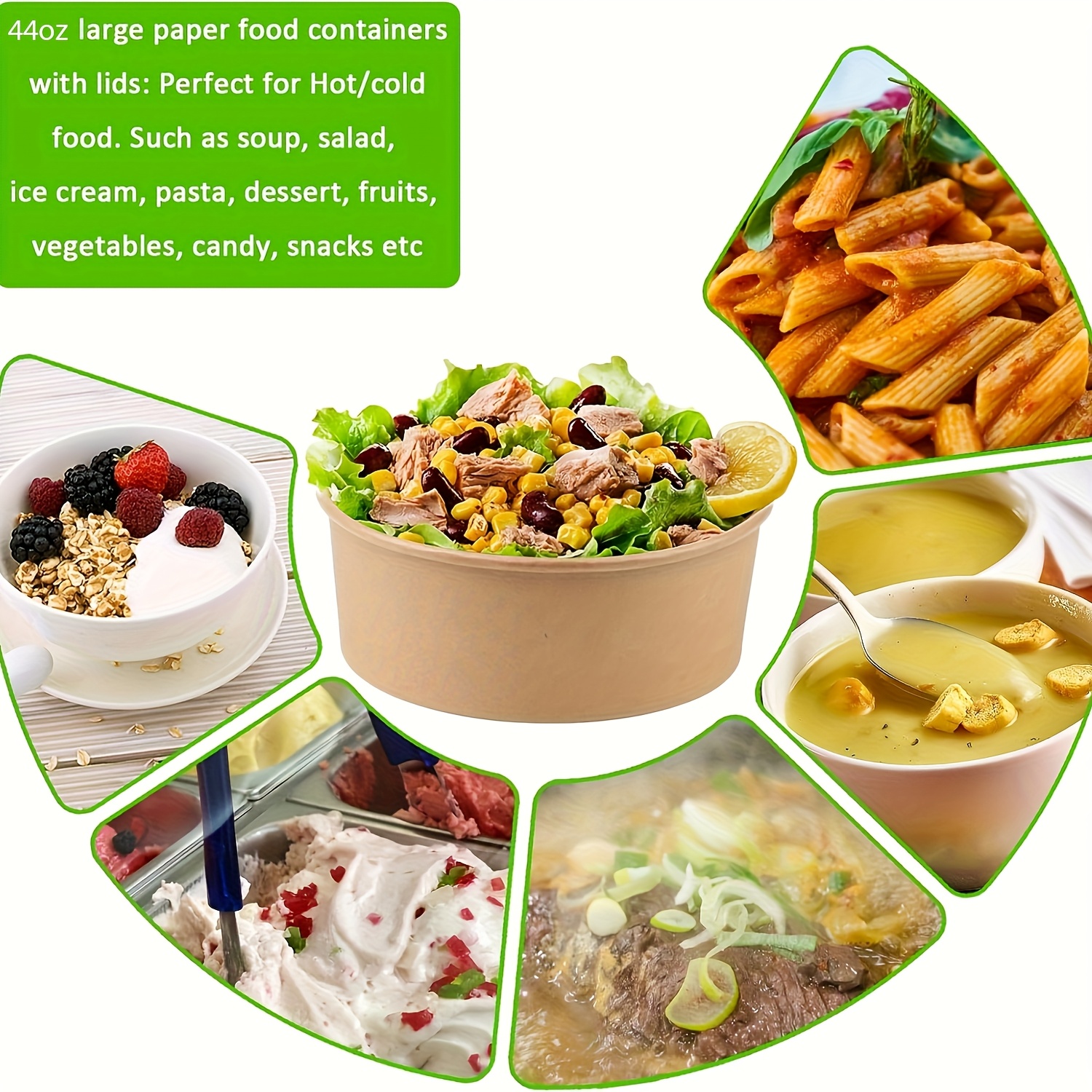 44oz/1300ml 25/50 pacotes tige - Food Storage Safety avaliação e preço