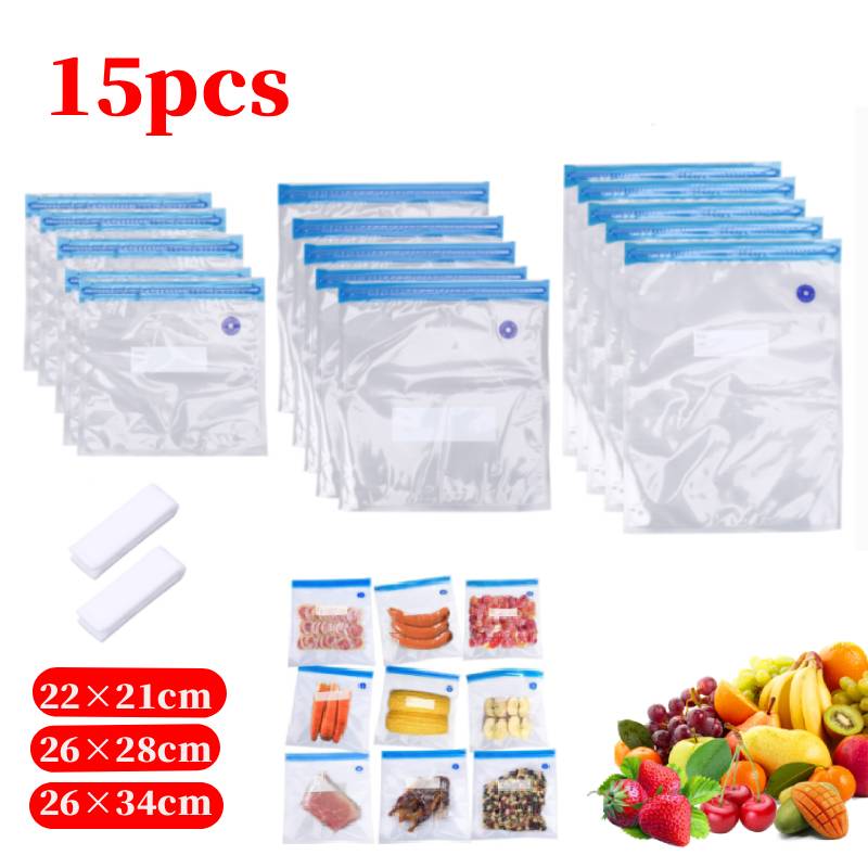 15 Sacos de Vácuo para Aliment - Food Storage Food Safety avaliação e preço