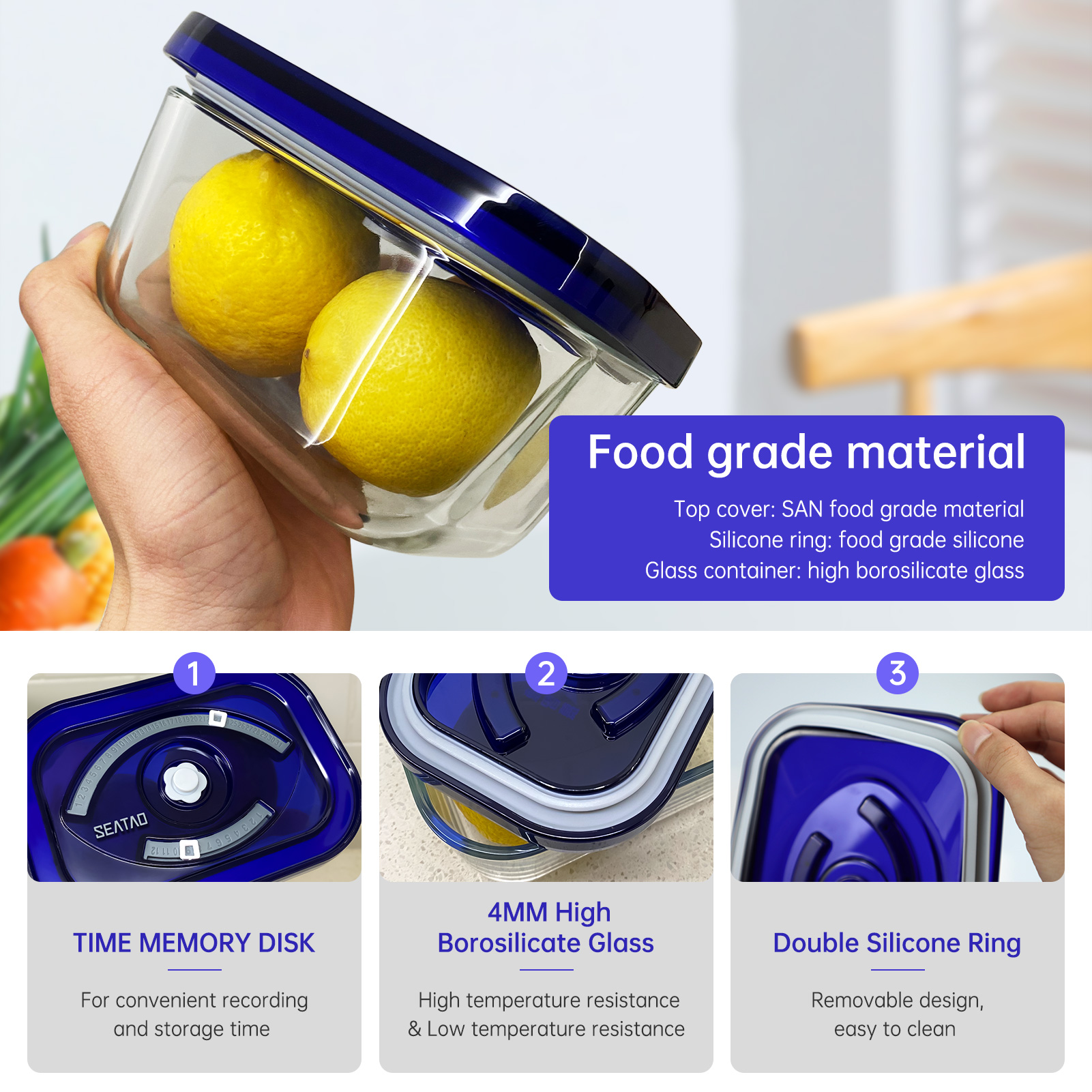 Os recipientes de armazenament - Food Storage Glass Containers avaliação e preço