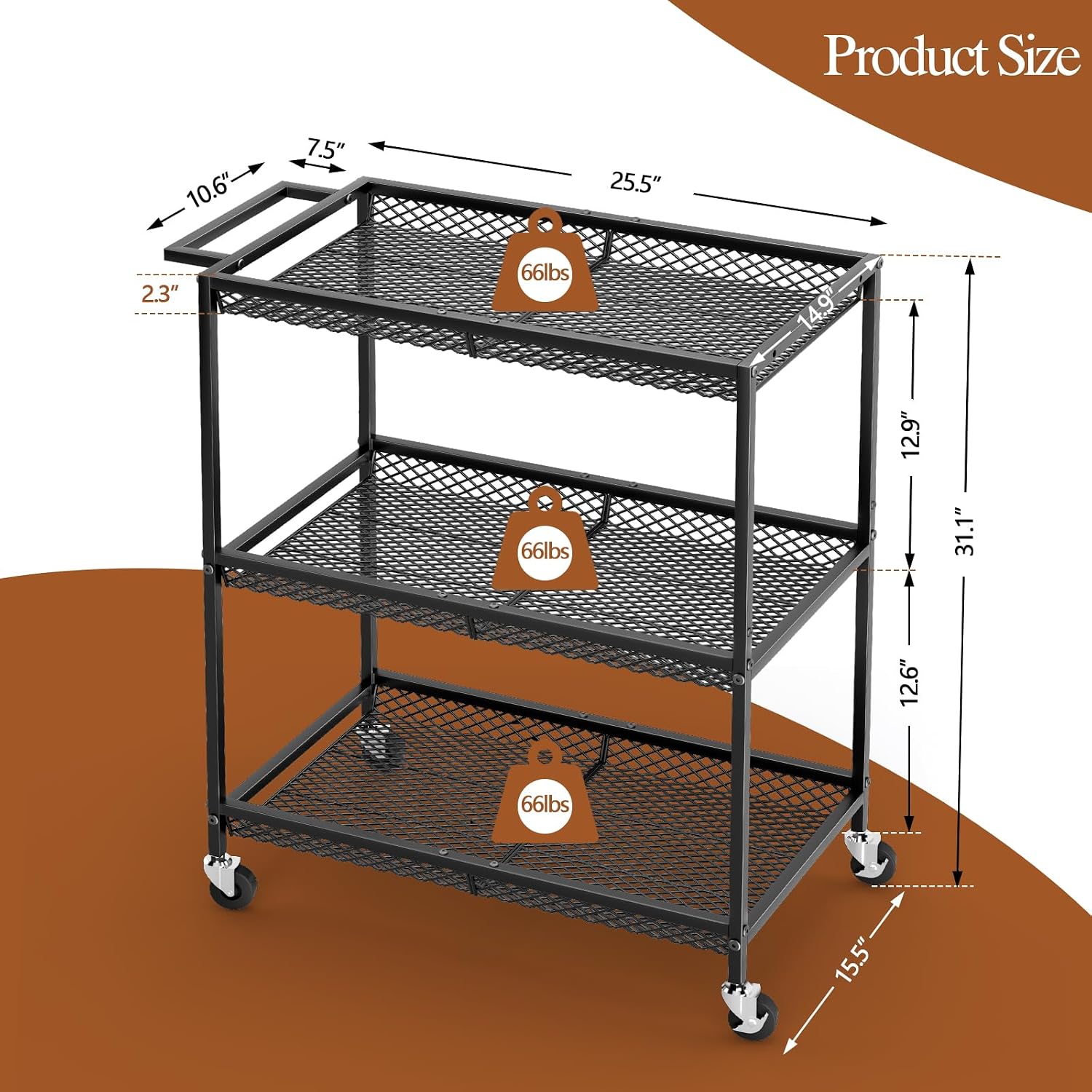 Carrinho Utilitário de 3 Nívei - Food Storage On Wheels avaliação e preço